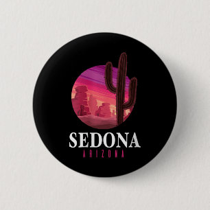 Badge Rond 5 Cm Femmes Sedona Arizona Cactus Coucher de soleil Dés