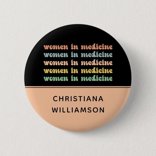 Badge Rond 5 Cm Femmes sur mesure en médecine Rétro future infirmi (Devant)