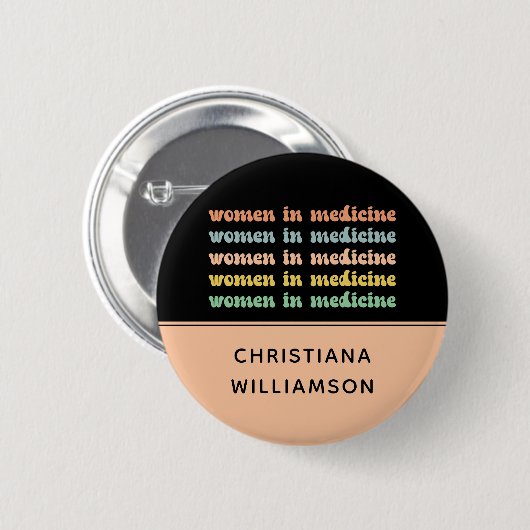 Badge Rond 5 Cm Femmes sur mesure en médecine Rétro future infirmi (Devant & derrière)