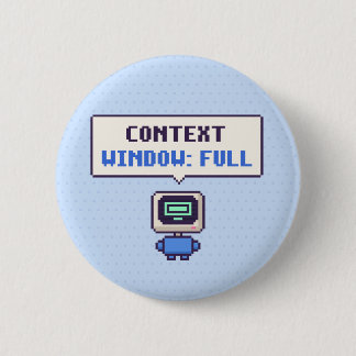 Badge Rond 5 Cm Fenêtre de contexte : Bouton Pixel AI drôle comple