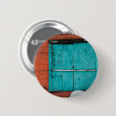 Badge Rond 5 Cm Fenêtre Turquoise (Devant & derrière)