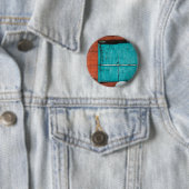 Badge Rond 5 Cm Fenêtre Turquoise (En situation)
