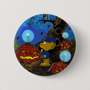 Badge Rond 5 Cm Ferald et le bouton Citrouille Rotten