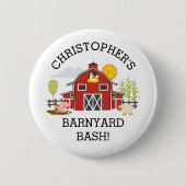 Badge Rond 5 Cm Ferme Barnyard Anniversaire Old Macdonald Button (Devant)