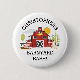 Badge Rond 5 Cm Ferme Barnyard Anniversaire Old Macdonald Button