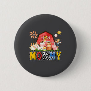 Badge Rond 5 Cm Ferme de maman Vache Anniversaire Garçon Tenue de