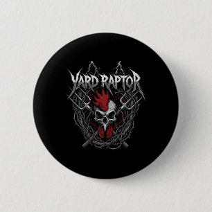 Badge Rond 5 Cm Ferme de volaille Cour de rapace Crâne Ferme de po