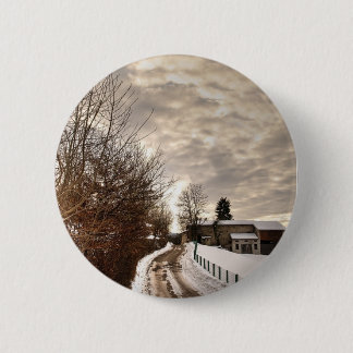 Badge Rond 5 Cm Ferme d'hiver
