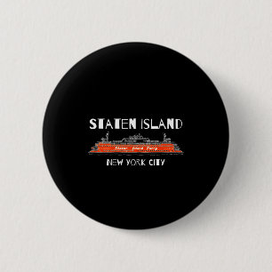 Badge Rond 5 Cm Ferry de Staten Island minimal New York