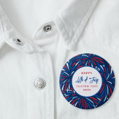 Badge Rond 5 Cm Festif Fireworks Custom 4 juillet Party