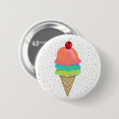 Badge Rond 5 Cm Festins de crème glacée (Devant & derrière)