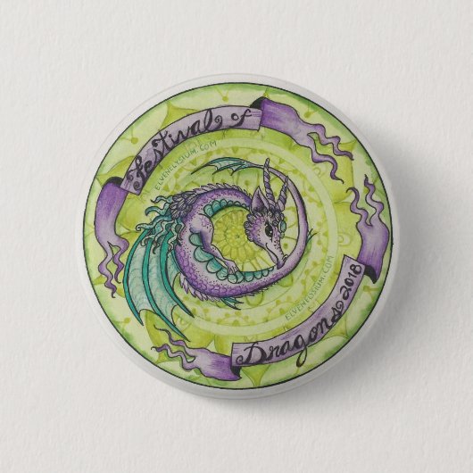 Badge Rond 5 Cm Festival de bouton de dragons (Devant)