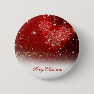 Badge Rond 5 Cm Festive "Joyeux Noël" flocons de neige ornements
