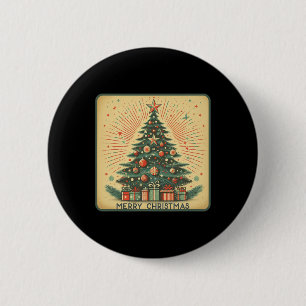 Badge Rond 5 Cm Festive sapin de Noël présente un joli Chris Vinta