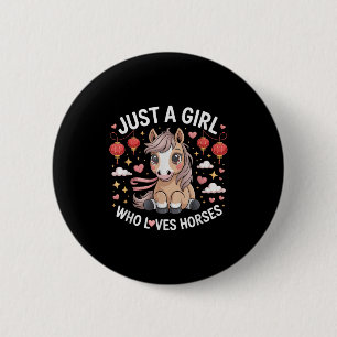 Badge Rond 5 Cm Fête 2026 Juste Fille Qui Aime Les Chevaux Fortune