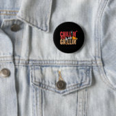 Badge Rond 5 Cm Fête Barbecue Chillin Et Grillin (En situation)