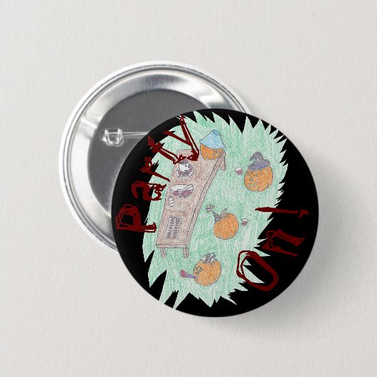 Badge Rond 5 Cm Fête Citrouille ! (Devant & derrière)