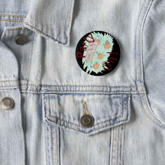 Badge Rond 5 Cm Fête Citrouille ! (En situation)
