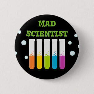 Badge Rond 5 Cm Fête d'anniversaire colorée de tubes à essai de