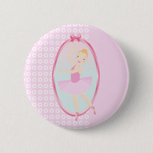 Badge Rond 5 Cm Fête d'anniversaire de ballerine