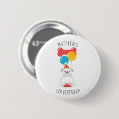 Badge Rond 5 Cm Fête d'anniversaire de Bulldog (Devant & derrière)