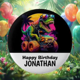 Badge Rond 5 Cm Fête d'anniversaire de Dino-Mite