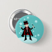 Badge Rond 5 Cm Fête d'anniversaire d'enfant de magicien (Devant & derrière)