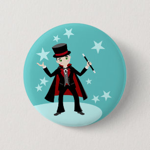 Badge Rond 5 Cm Fête d'anniversaire d'enfant de magicien
