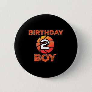 Badge Rond 5 Cm Fête de basket-ball 2 ans Ancien Anniversaire Cel