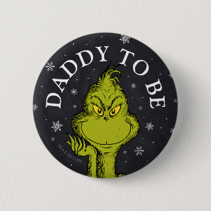 Badge Rond 5 Cm Fête de bébé au tableau noir de Grinch Futur pap