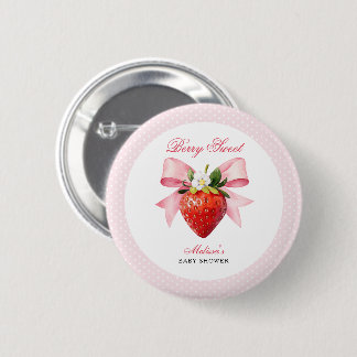 Badge Rond 5 Cm Fête de Bébé Coquette Berry Sweet