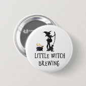 Badge Rond 5 Cm Fête de Bébé de Maternité de Sorcière Enceinte (Devant & derrière)
