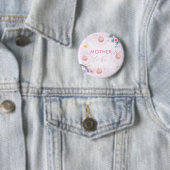 Badge Rond 5 Cm Fête de bébé pour future maman Fleur de flocon de (En situation)