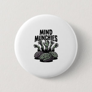 Badge Rond 5 Cm Fête de cerveau de mort-vivant Vintage Mains de zo