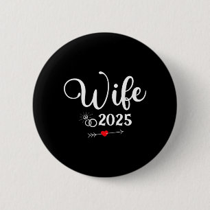 Badge Rond 5 Cm Fête de fiançailles 2025 Femme Mari Époux Assortis