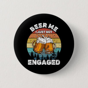 Badge Rond 5 Cm Fête de fiançailles drôle de bière pour hommes