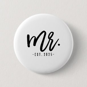 Badge Rond 5 Cm Fête de fiançailles mari et femme couple assorti
