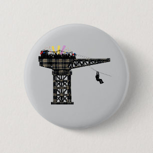 Badge Rond 5 Cm Fête de la grue Finnieston Crane humour écossais c