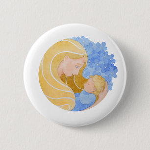 Badge Rond 5 Cm Fête de la mère et de l'enfant Bouton d'épingle