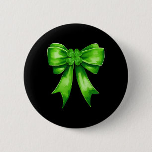 Badge Rond 5 Cm Fête de la Saint-Patrick Coquette Trèfle Vert Irla