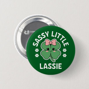 Badge Rond 5 Cm Fête de la Saint-Patrick Petite Fille Sassy Enfant