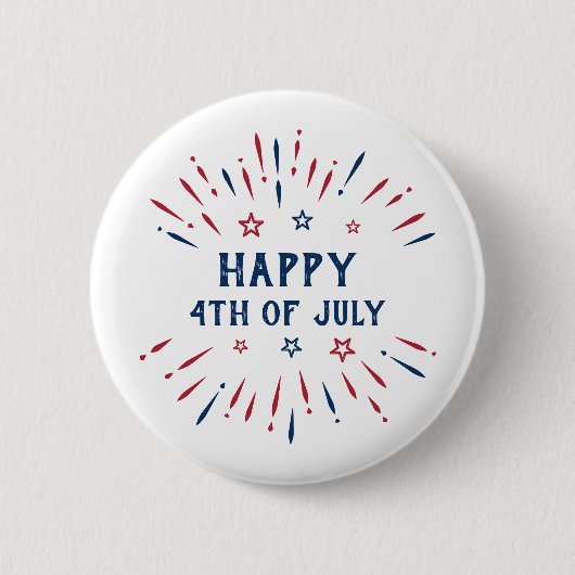 Badge Rond 5 Cm Fête de l'Indépendance 4 juillet patriotique améri (Devant)
