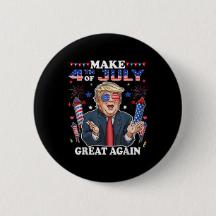 Badge Rond 5 Cm Fête de l'Indépendance de Trump Faire 4 juillet Gr