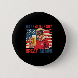 Badge Rond 5 Cm Fête de l'Indépendance de Trump Faire 4 juillet Gr