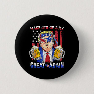 Badge Rond 5 Cm Fête de l'Indépendance de Trump Faire 4 juillet Gr