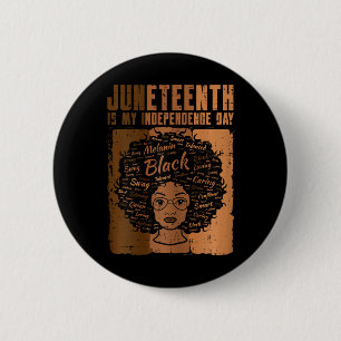 Badge Rond 5 Cm Fête de l'Indépendance des femmes noires Melanin F
