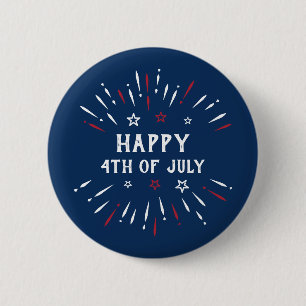 Badge Rond 5 Cm Fête de l'Indépendance patriotique Américaine 4 ju