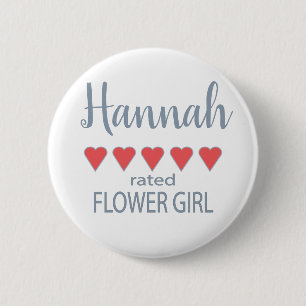 Badge Rond 5 Cm Fête de mariage et de mariage 5 Fleurs de coeur fi