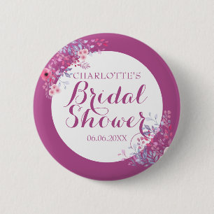 Badge Rond 5 Cm Fête de mariage floral Prairie Rose