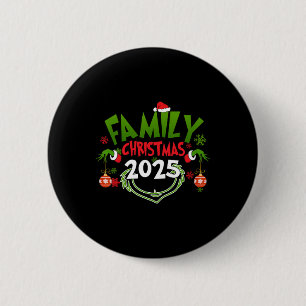 Badge Rond 5 Cm Fête de Noël 2025 Pajamas de Noël de Noël Père Noë